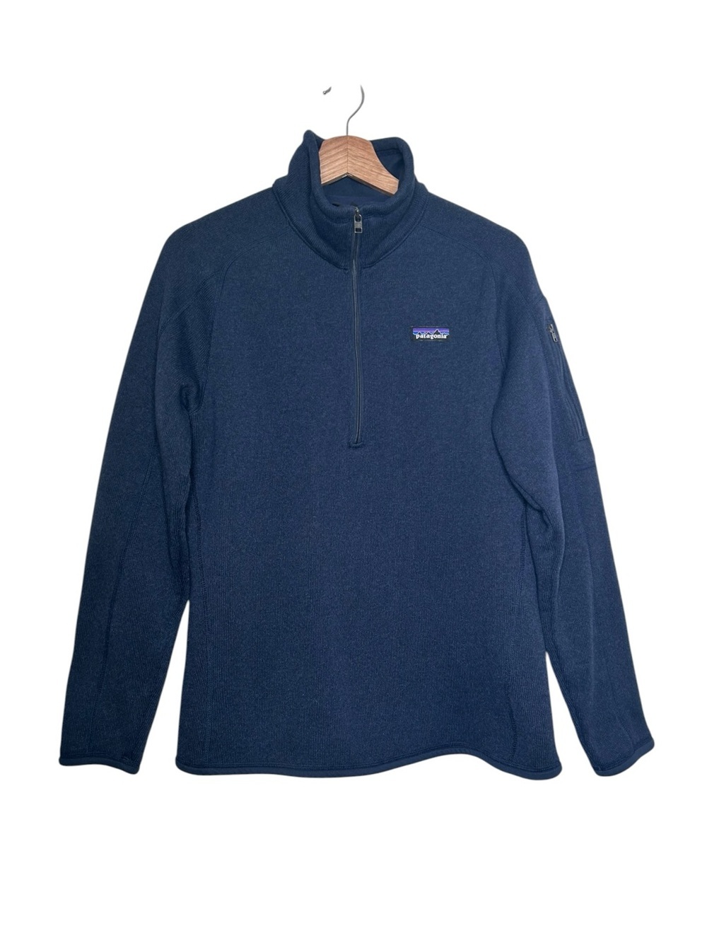 Patagonia Women's Blue Better Mock Neck Sweater 1/4 Zip Fleece Size Large - Picture 2 of 6